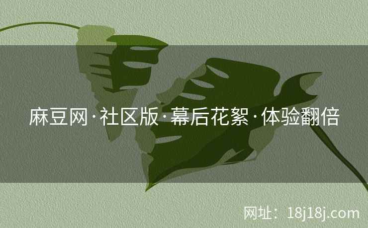 麻豆网·社区版·幕后花絮·体验翻倍