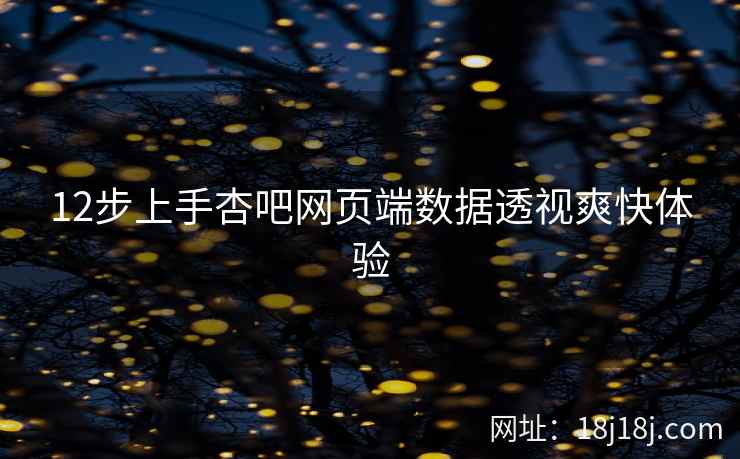 12步上手杏吧网页端数据透视爽快体验