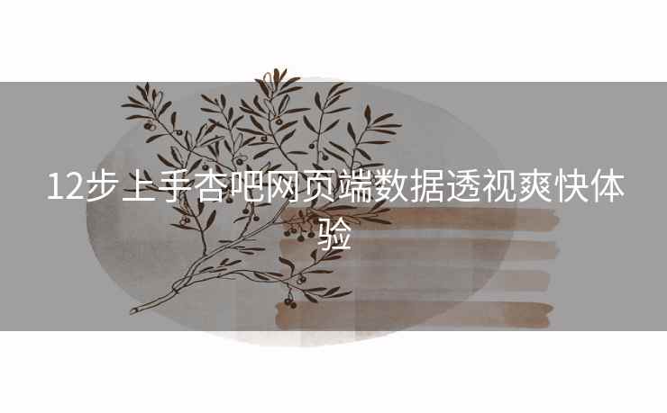12步上手杏吧网页端数据透视爽快体验