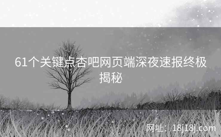 61个关键点杏吧网页端深夜速报终极揭秘